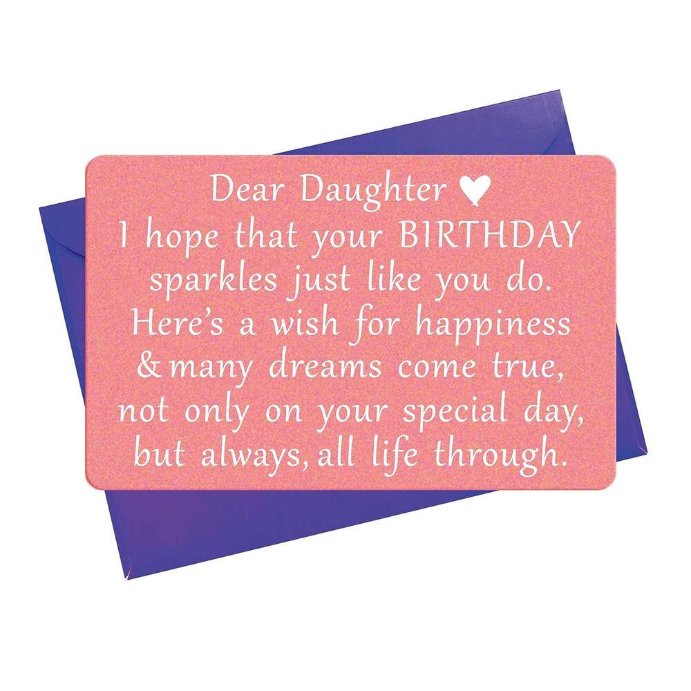 9274 Daughter Birthday Card Daughter Birthday Gift - Engraved Wallet Card